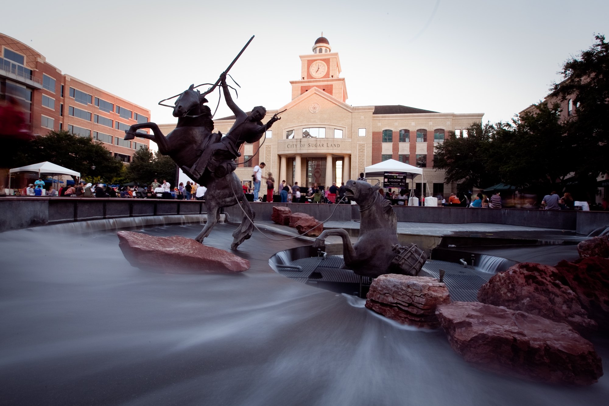 Sugar Land Town Square and its public plaza